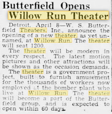 Center Theater - April 8 1944 Article On Construction (newer photo)